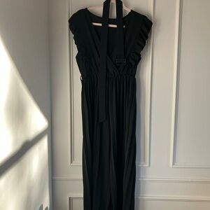 Elegant Black Ruffled Women's jumpsuit